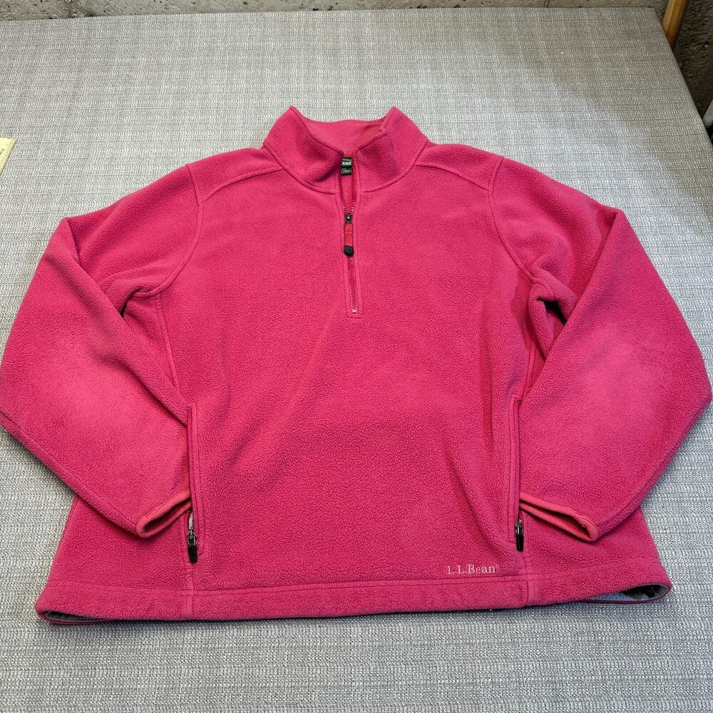 L.L. Bean Pink Fleece Quarter-Zip Sweatshirt